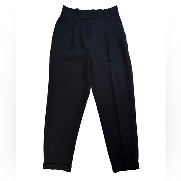 Aritzia Wilfred Black High-Waisted Pleated Cuffed Trousers - Picture 7 of 8